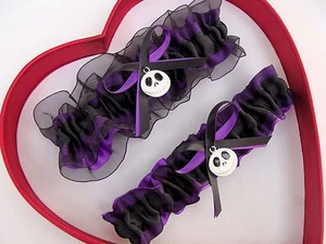 Giarrettiera matrimonio Jack Skellington nuova viola nera incubo prima di Natale - Foto 1 di 1