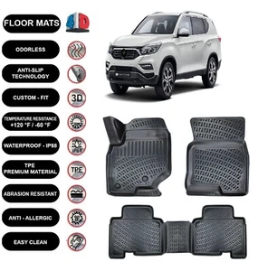 Floor Mats Liner Fits SsangYong Rexton (2017-2023) Waterproof 4D Molded 4pcs - Bild 1 von 5