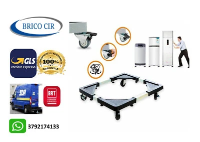 BASE MOBILE SUPPORTO PER FRIGO FRIGORIFERO LAVATRICE CON RUOTE PIASTRA CARRELLO - Immagine 1 di 4