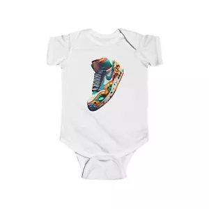 Colorful Sneaker Baby Bodysuit, Cute Infant Outfit, Newborn Gift, Baby Shower - Picture 1 of 9