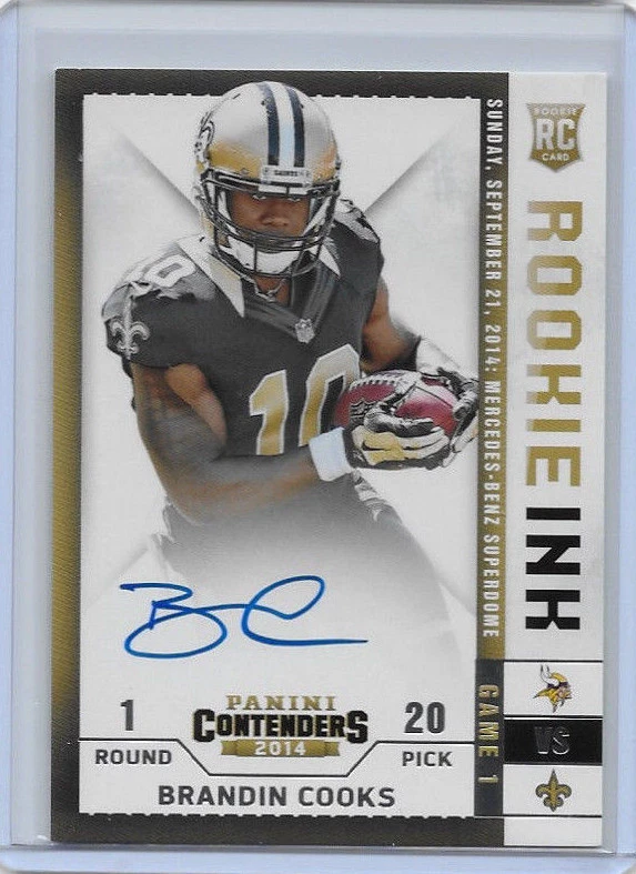 2014 PANINI CONTENDERS BRANDIN COOKS ROOKIE INK AUTO SIGNATURE ON CARD "SAINTS" - Image 1 of 1