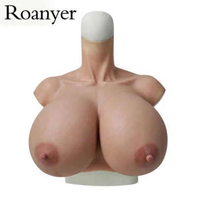 Roanyer Silicone S Cup Breast Form Fake Boobs Huge Breastplate for Crossdresser - Image 1 of 4