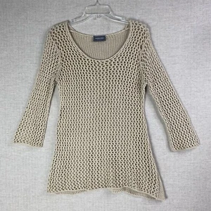 ENVÍOS DE MADERA Suéter Mujer M/L Beige Suelto Tejido Mezcla de Algodón Pullover Túnica - Imagen 1 de 5