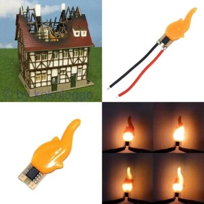 Luce tremolante casa in fiamme LED tremolante fuoco H0 TT/G falò camino