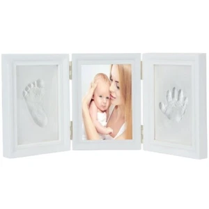 Baby Handabdruck & Fußabdruck Set Ton Handabdruck Bilderrahmen für Neugeborene - WEISS - Bild 1 von 7