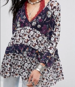 Free People Isabelle Tunic Oversized Boho Blouse Size Small - Picture 1 of 8