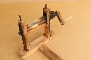 Old Antique Primitive Wooden Wood Cotton Seeds Extractor Farm Rural Device 19th - Picture 1 of 9