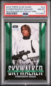 PSA 8 2019 star wars luke skywalker stormtrooper disguise green refractor 42/99 - Picture 1 of 2
