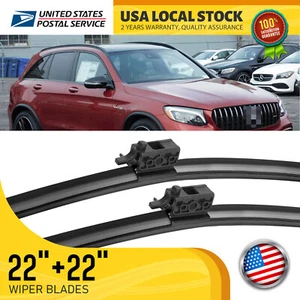 For 2015 - 2016 Mercedes-Benz CLS400 Front Windshield Wiper Blades 22" & 22" OEM - Picture 1 of 14