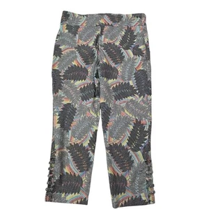 Attyre Women’s Size 16 Crop Floral Dots Studded Cut-Out Pants 34" W x 24" Inseam - Picture 1 of 21