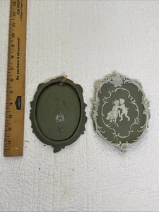 2X ORIGINAL ARNART CREATION JAPÓN 6.5" BISQUE PORCELANA PARED PLACA QUERUBÍN - Imagen 1 de 3