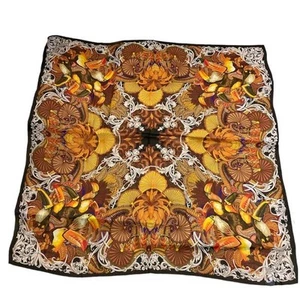 BEPPE SPADACINI Large Silk Scarf Toucan 4 Free Shipping Used - Picture 1 of 6
