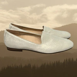 Vionic Willa II Leather Slip On Flat Size 10 Shimmer Gold Cream Ivory Shoes NEW - Picture 1 of 8