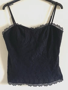 Marianne besticktes schwarzes Trägertop Camisole mit BH-Unterstützung XL/TG UK 16 - Bild 1 von 5