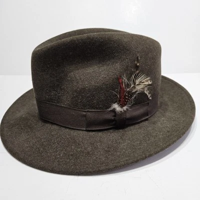 Pendleton Hat 100% Virgin Wool Fedora Brown Grosgrain Band Large  A210-725 USA - Imagem 1 de 4