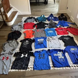 UNDER ARMOUR Adidas NIKE Boys Size Medium Youth Medium Shirts 25 Pieces!!! - Picture 1 of 7