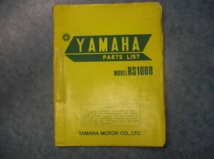 YAMAHA PARTS LIST NUMBERS MANUAL 1974 RS100B - Picture 1 of 6