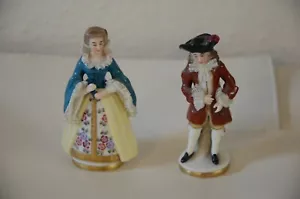 2 schöne sehr alte Porzellanfiguren Paar Wien Augarten Höhe je 8,5 cm - Bild 1 von 4