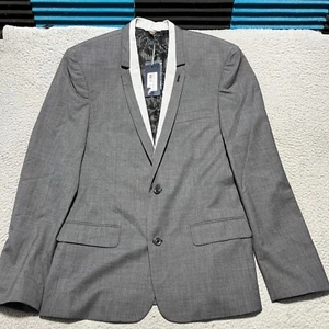 Guess by Marciano Blazer Mens XL Gray Merino Wool 2 Button Pin Stripe New - Picture 1 of 21