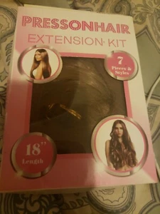 Press On Hair Extension Kit 7 Pieces, 18" length, Golden Brown Color 12 NIB - Picture 1 of 2