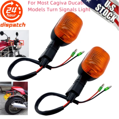 Para Cagiva Ducati 2xIndicadores Intermitente Intermitente Claro Amarillo Foto 1 de 4