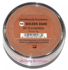 Bare Escentuals bareMinerals GOLDEN DARK 4G Foundation Large .3oz/9g-NEW - Picture 1 of 1