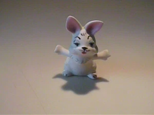 VINTAGE 60ER JAHRE MINIATUR BONE CHINA WEISSER HASE KANINCHEN MIT AUSGESTRECKTEN ARMEN - Bild 1 von 6