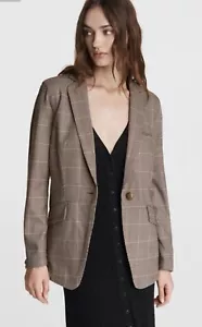 Rag & Bone Margot Wool Check Blazer Boyfriend Fit Blazer Size 2 RRP£528 (28) - Picture 1 of 15