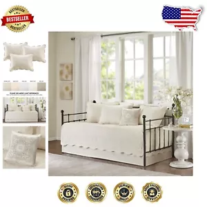 Charming Cottage-Inspired 6-Piece Tuscany Daybed Set with Embroidered Pillow - Picture 1 of 11