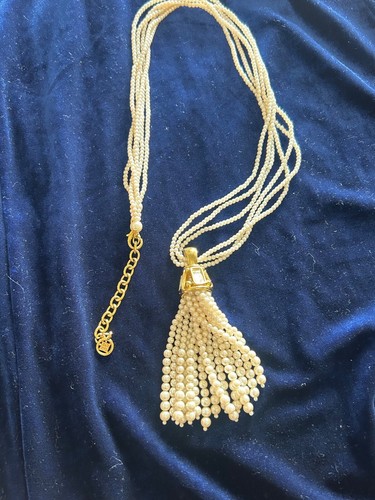 Collana Givenchy Vintage Come Nuova Finta Perla e Strass 15 Fili Nappa Classica Lux