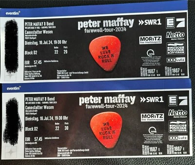 2 Tickets PETER MAFFAY 16. 07.2024 Stuttgart * BLOCK D2* - Bild 1 von 2