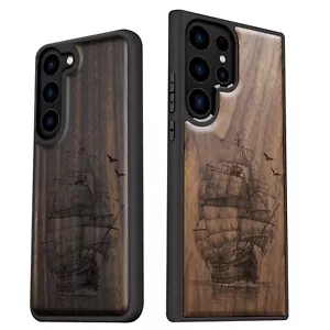 Holz Handyhülle für Galaxy S25 S24 S23 Ultra S22 S21 Plus FE Note20 5G Cover - Bild 1 von 12