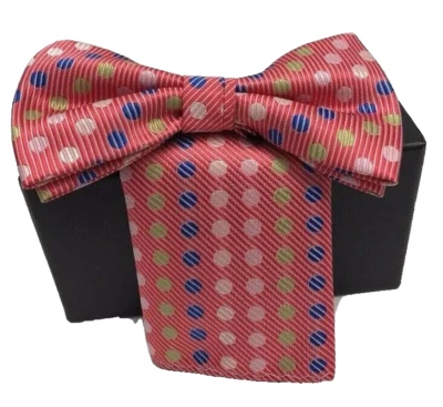 Juego de pañuelos de pajarita para hombre Barcelona rosa fucsia azul real salvia lunares bonitos Foto 1 de 3