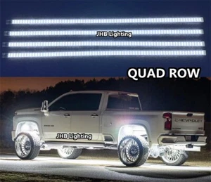 Set 4PCS 1.4Meters QUAD ROW Strobes PURE WHITE LED Strips for 17.5" Wheel Lights - Picture 1 of 8