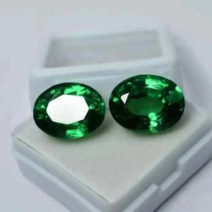 Natural Colombian Emerald Pair 19.60 Ct Loose Gemstone EGL CERTIFIED Oval Cut - Picture 1 of 6