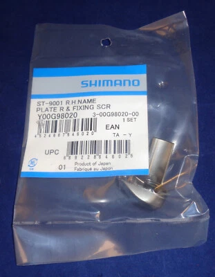 Shimano DuraAce ST-9001 Name Plate & Fixing Screw Y00H98020 Left Y00G98020 Right - Image 1 of 4