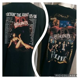 T-shirt Aerosmith Live Rockin The Joint 05 06 tour concerto ufficiale nera 2X 50" - Foto 1 di 6