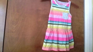 ADORABLE STRIPED DRESS Cat & Jack 4T Multi-Color Sleeveless Summer WOW Good Cond - Picture 1 of 17