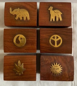 SMALL WOODEN BOX JEWELLERY STORAGE BOX GIFT TRINKET PILL BOX - Picture 1 of 13