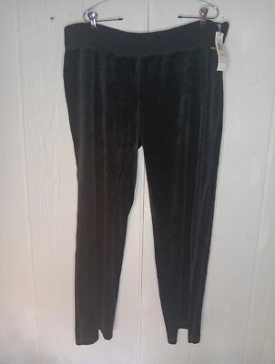 Calvin Klein Performance Womens 2X Black Wide Leg Pull On Velour Pants Quick Dry - Image 1 of 4