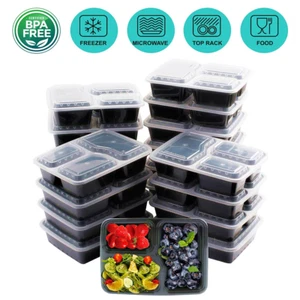 20 Packs Food Storage Lunch Box Meal Prep Containers 2/3 Compartments 32/36 oz - Picture 1 of 14