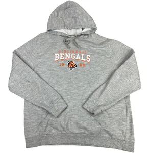 Early 00's Grey Cincinnati Bengals NFL Team Apparel Hooded Sweatshirt 3XL - Picture 1 of 3