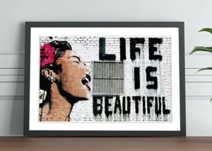 BANKSY LIFE IS BEAUTIFUL ARTE ENMARCADO PÓSTER IMPRESIÓN DE IMÁGENES OBRAS DE ARTE 4 TAMAÑOS - Imagen 1 de 14