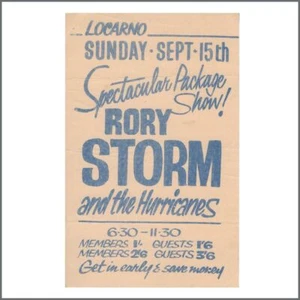 Rory Storm & The Hurricanes 1963 Locarno Concert Handbill Flyer (UK) - Picture 1 of 1