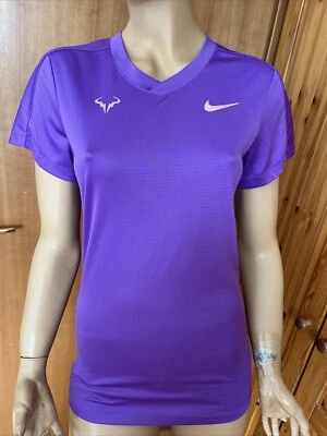 Теннисная рубашка Rafa Nadal Challenger Nike Court Dri-Fit ФИОЛЕТОВАЯ V-образный вырез мужская размер XS - Изображение 1 из 4