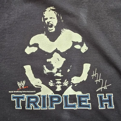 Camisa Triple H De Colección Para Hombres Grande Negra Silueta Gráfica WWE WWF Y2K Foto 1 de 4