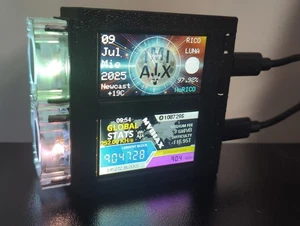 FIRMWARE PERSONALIZADO - RGB Ventilador Refrigerado Nerd Miner v2 - Par Solo Bitcoin Miners 300kh/s - Imagen 1 de 17