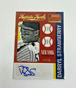 2013 Darryl Strawberry Panini Americas pastime Majestic Marks Autogramm 02/25 NY Mets - Bild 1 von 7