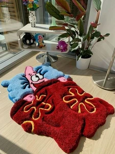 SpongeBob Patrick Character Shaped Rug Soft Plush Cartoon Floor Mat for Kids Rug - Picture 1 of 8