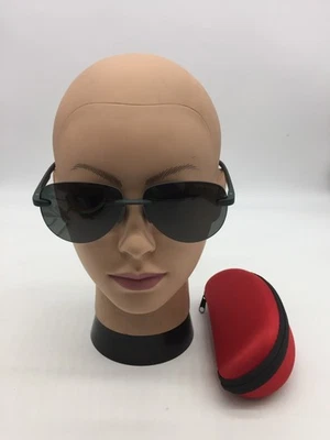 Матовые зеленые дизайнерские солнцезащитные очки Emporio Armani 63-14-150 с серыми линзами - Изображение 1 из 4